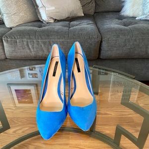 Blue suede high heels from Forever 21